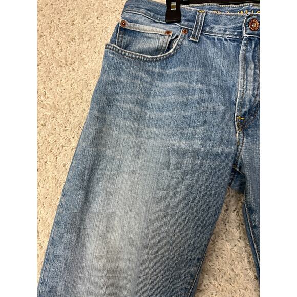GAP Premium Low Rise Boot Jeans Mens 34x34 Blue Denim Faded Distressed Comfort - Picture 2 of 15
